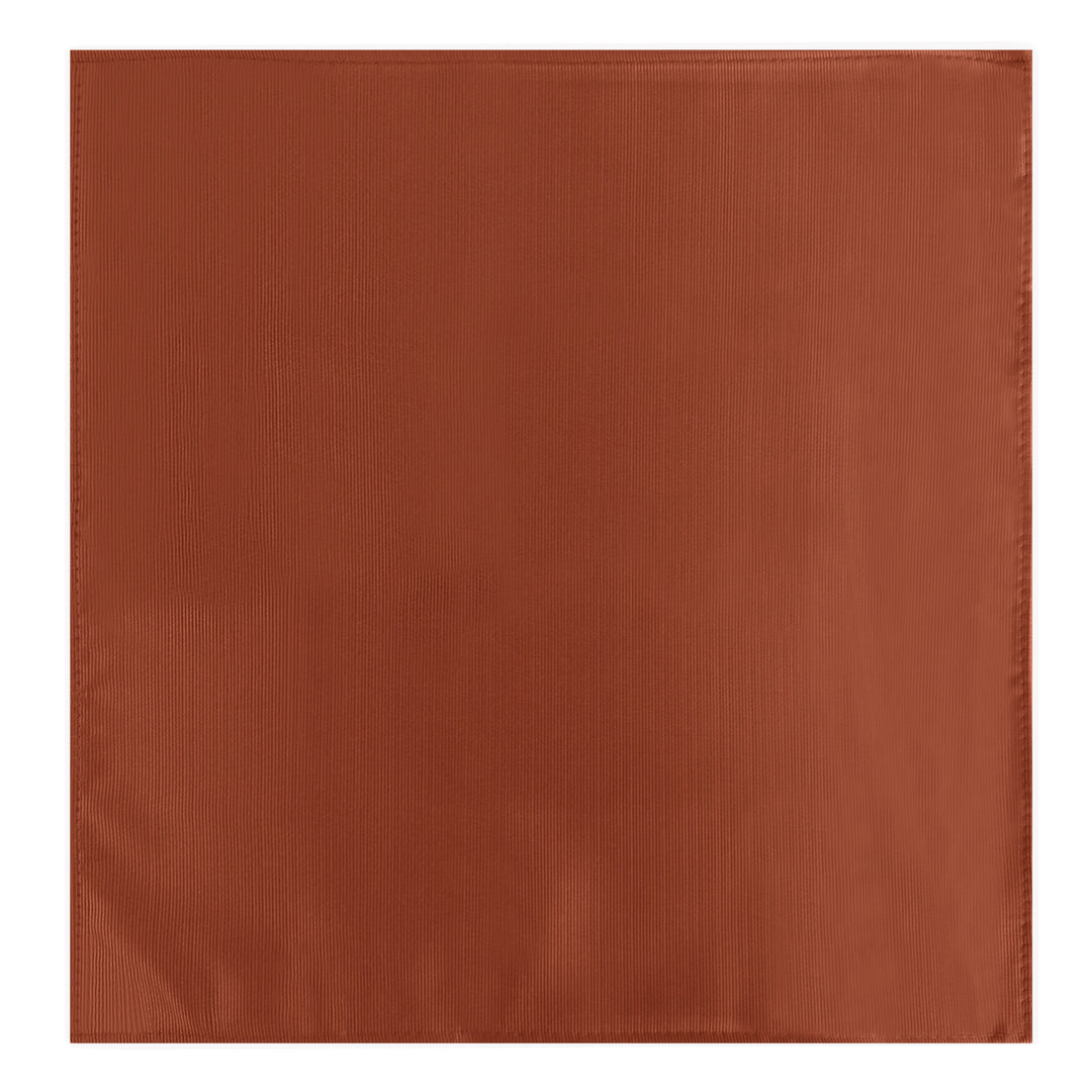 Wedding Silk Blend Solid Pocket Square - Rust