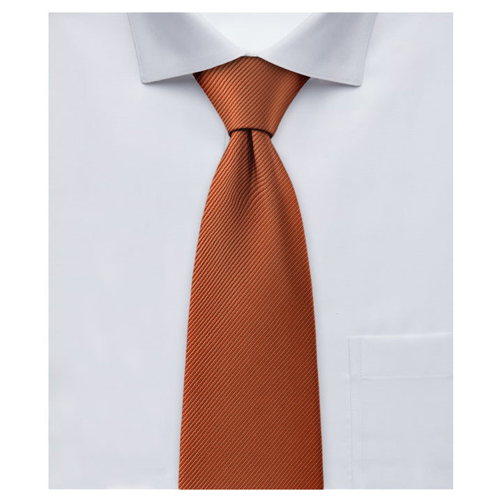 Silk Blend Solid Tie - Rust