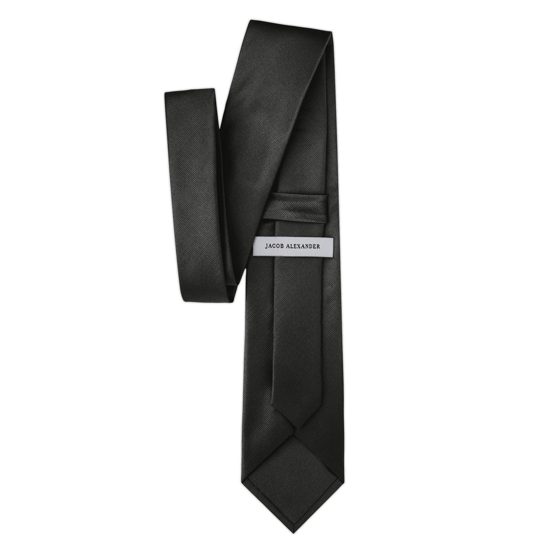 Silk Blend Solid Tie - Charcoal Gray