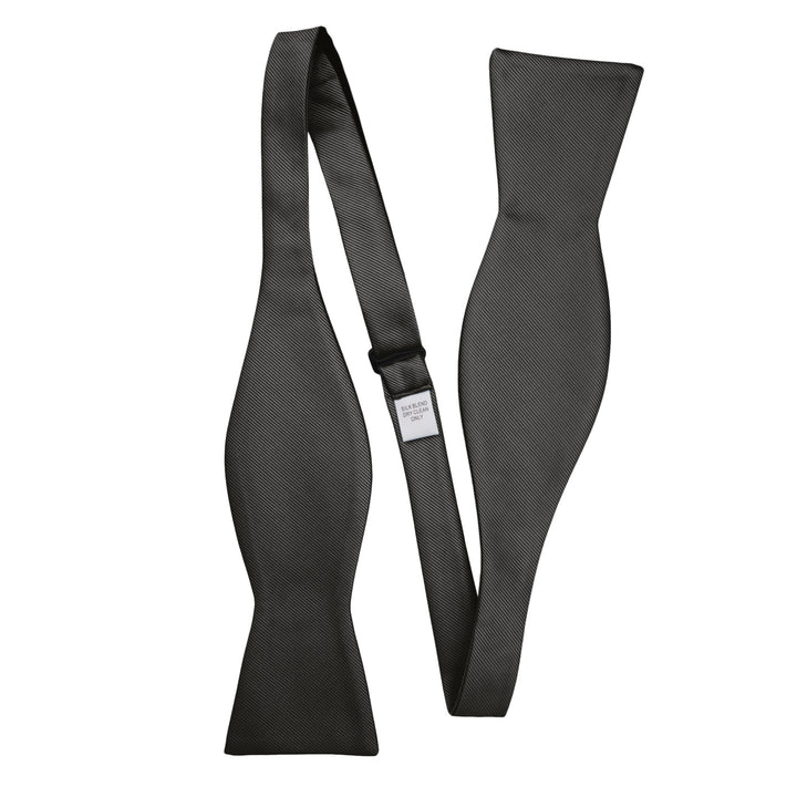 Silk Blend Solid Self-Tie Bow Tie - Charcoal Gray