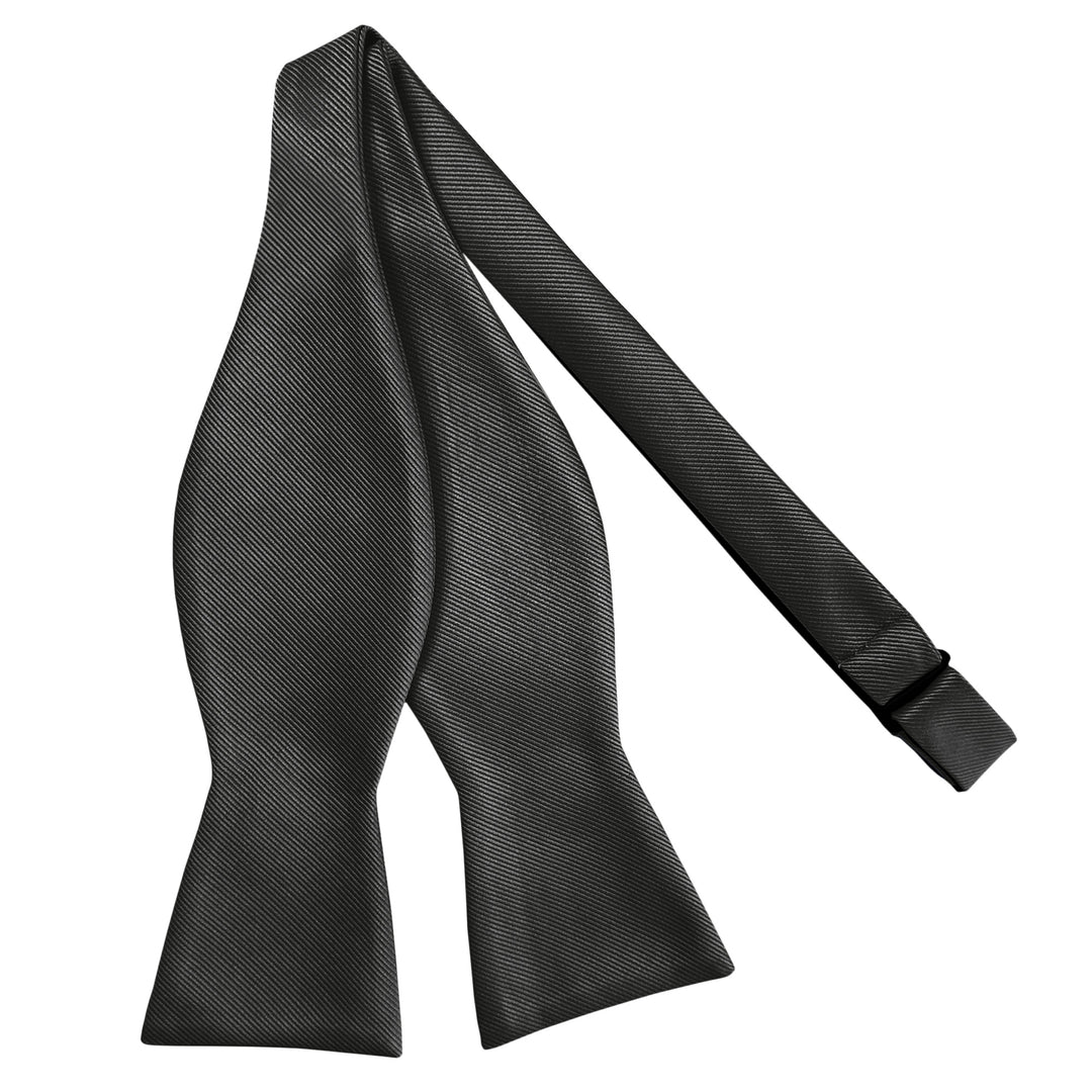Silk Blend Solid Self-Tie Bow Tie - Charcoal Gray
