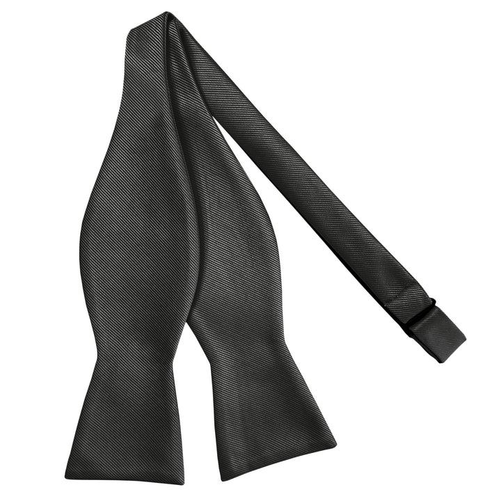 Silk Blend Solid Self-Tie Bow Tie - Charcoal Gray