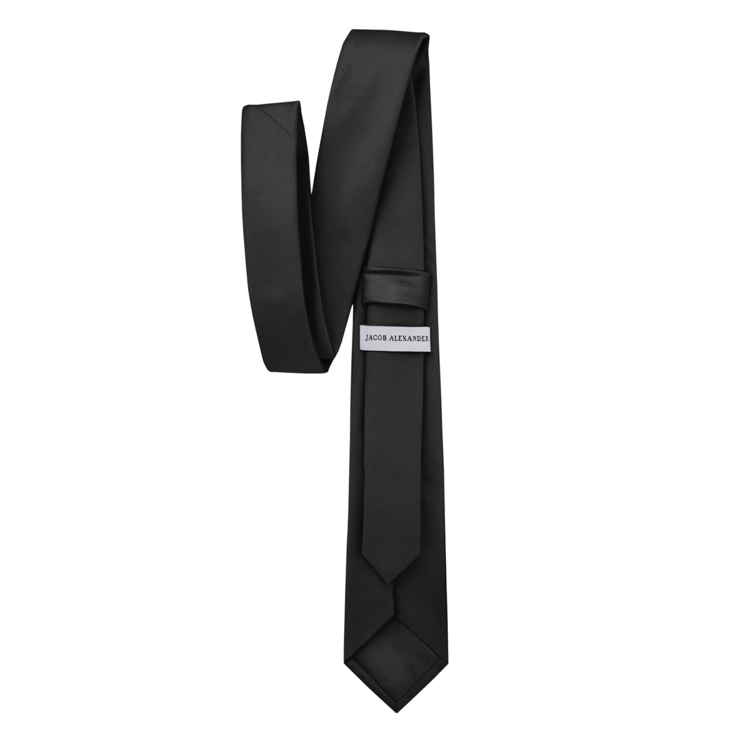 Silk Blend Solid Slim Tie - Charcoal Gray