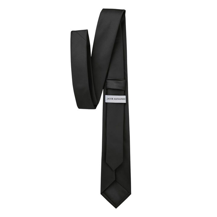 Silk Blend Solid Slim Tie - Charcoal Gray