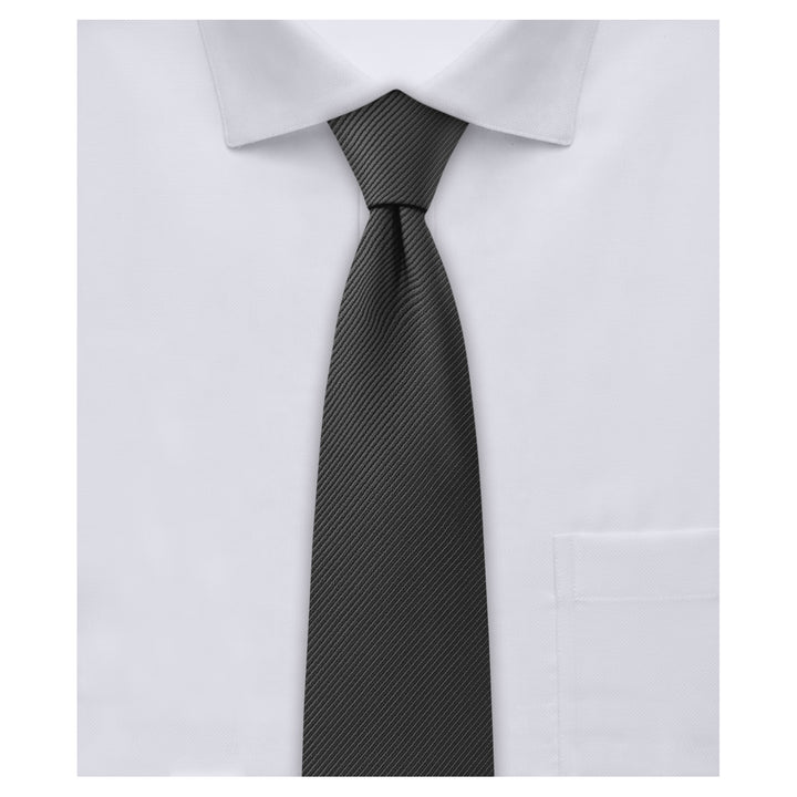Silk Blend Solid Slim Tie - Charcoal Gray