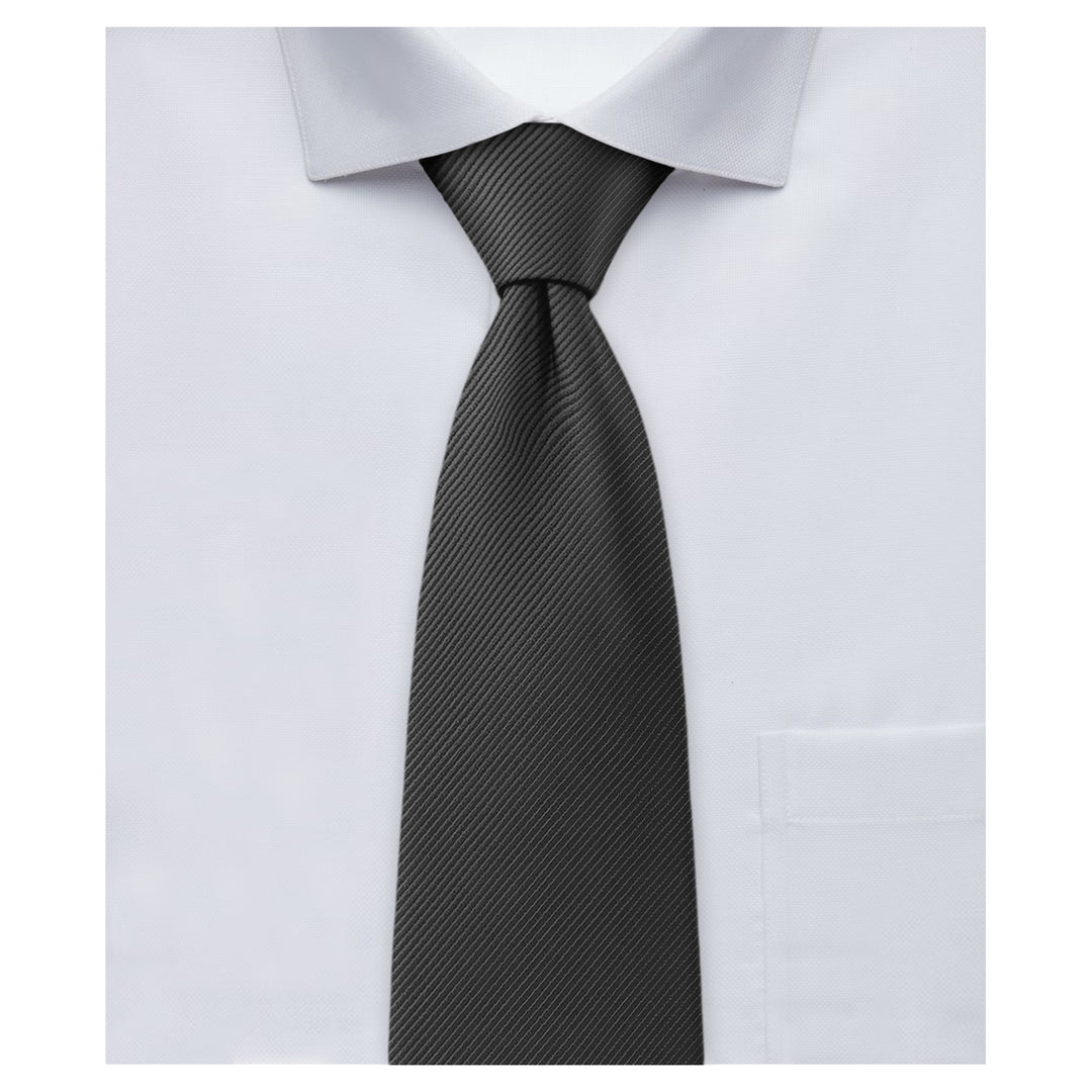 Silk Blend Solid Tie - Charcoal Gray