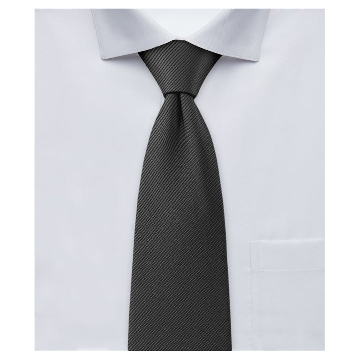 Silk Blend Solid Tie - Charcoal Gray