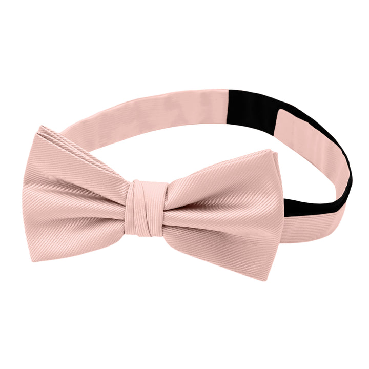 Silk Blend Solid Banded Bow Tie - Bridal Pink