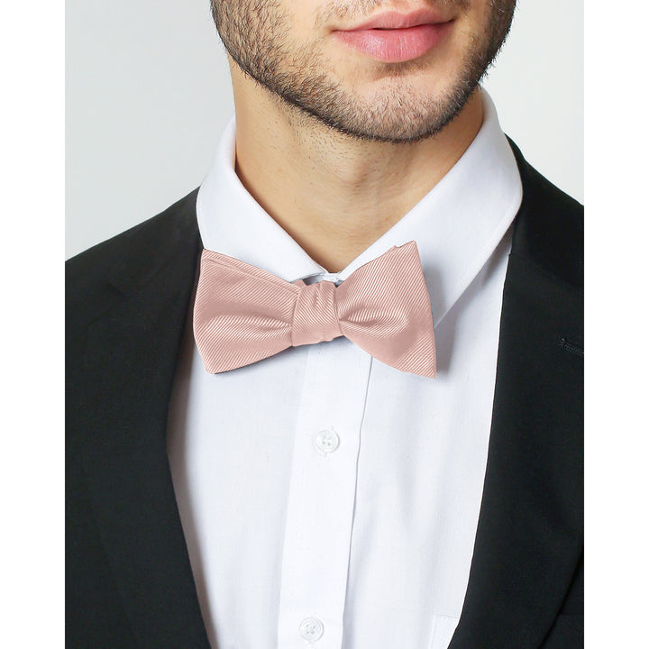 Silk Blend Solid Self-Tie Bow Tie - Bridal Pink