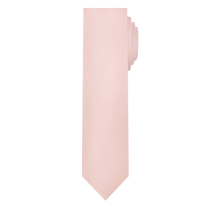 Silk Blend Solid Slim Tie - Bridal Pink