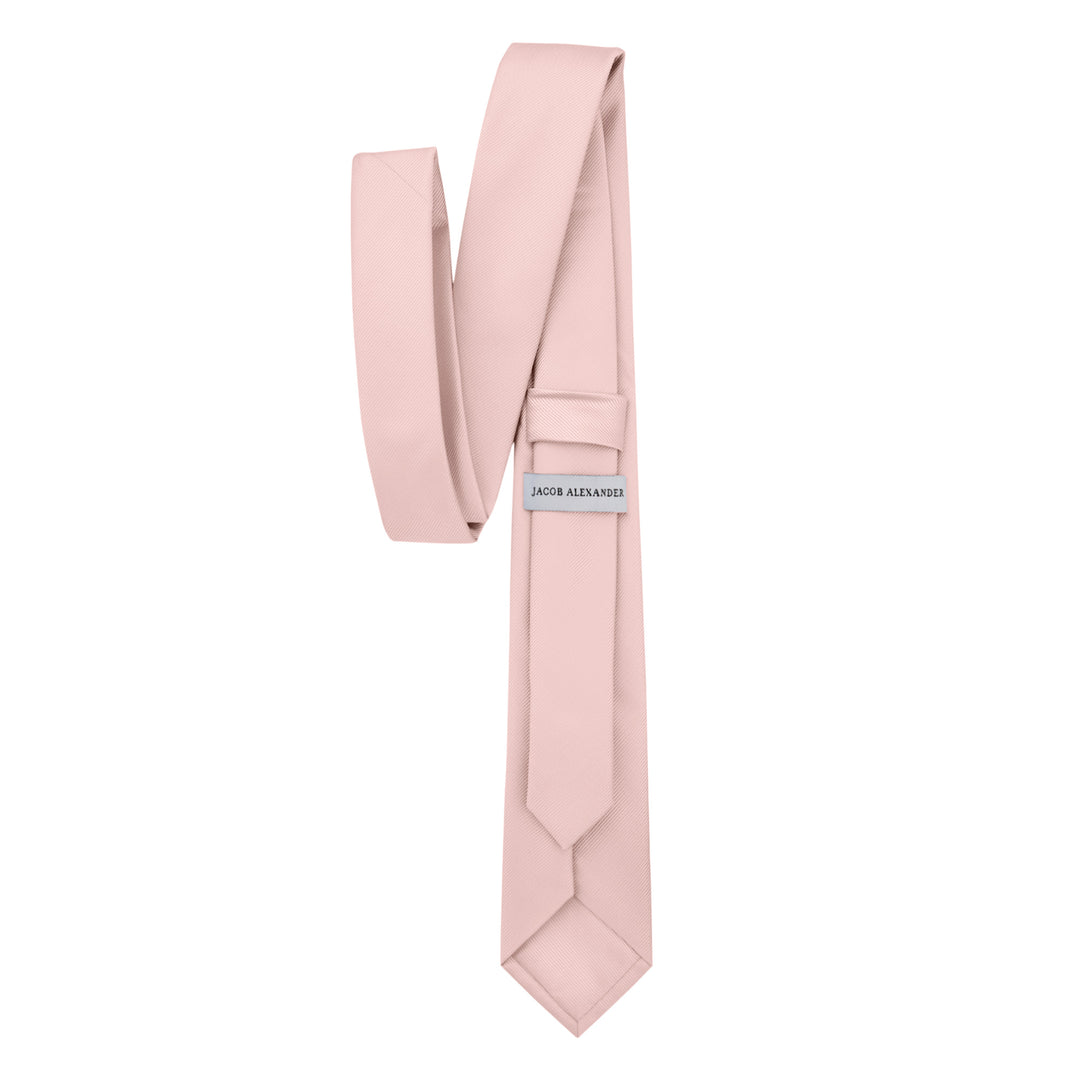 Silk Blend Solid Slim Tie - Bridal Pink
