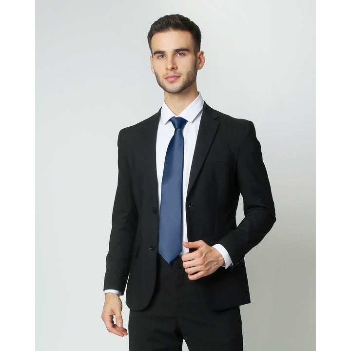 Silk Blend Solid Tie - Steel Blue
