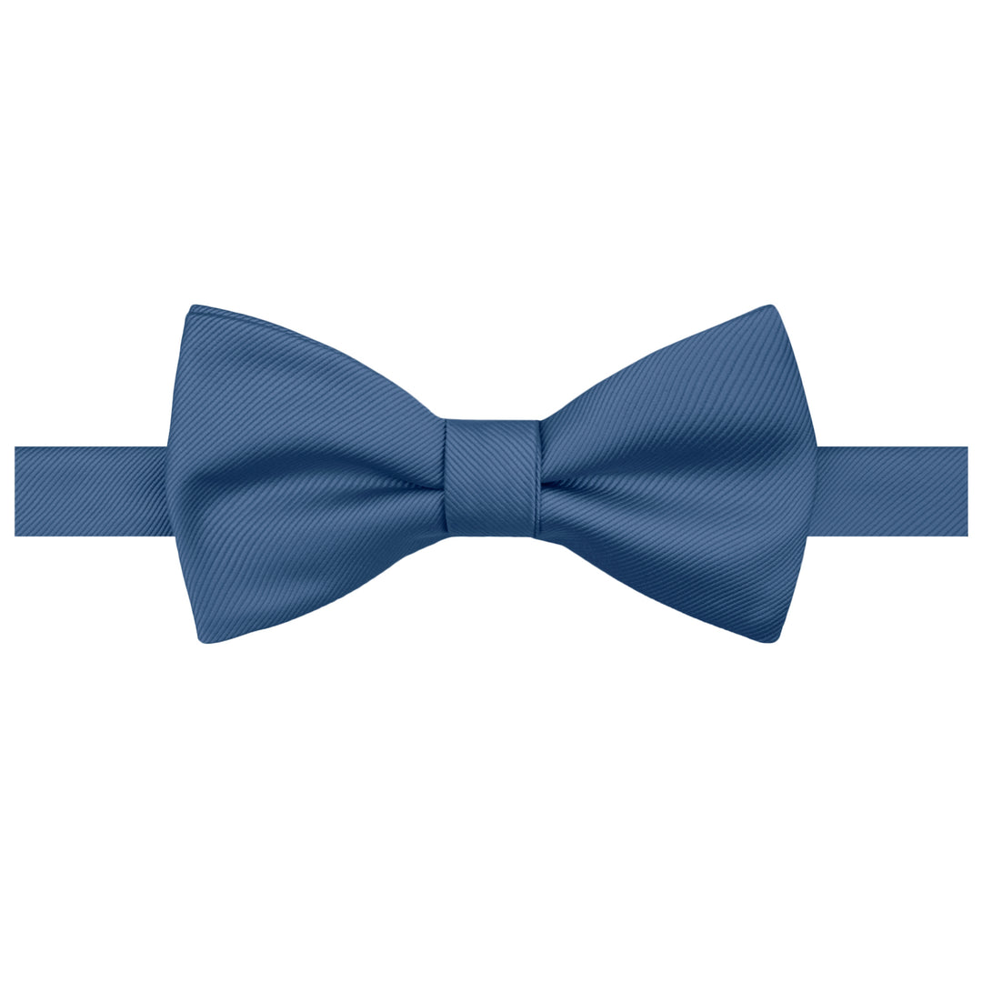 Silk Blend Solid Self-Tie Bow Tie - Steel Blue