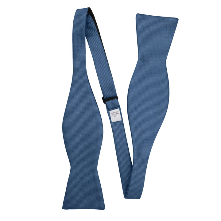 Silk Blend Solid Self-Tie Bow Tie - Steel Blue