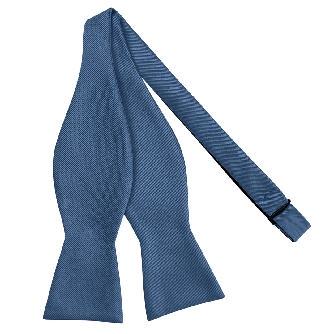 Wedding Silk Blend Solid Self-Tie Bow Tie - Steel Blue
