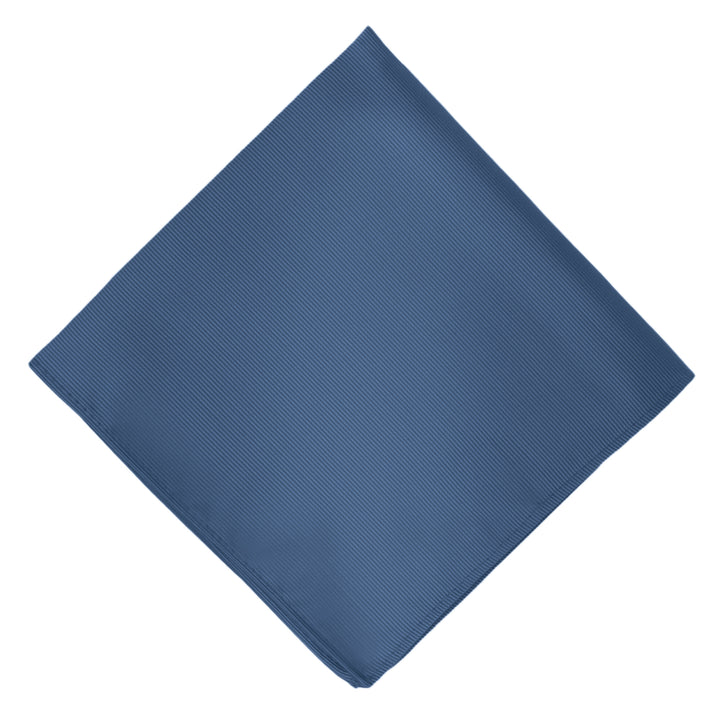 Silk Blend Solid Pocket Square - Steel Blue
