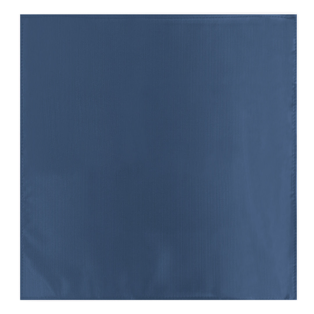 Silk Blend Solid Pocket Square - Steel Blue
