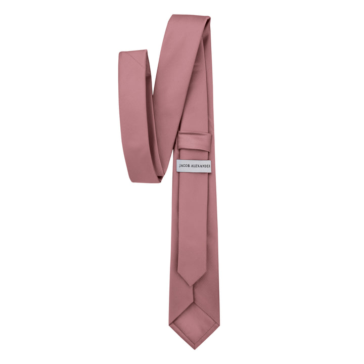 Silk Blend Solid Slim Tie - Dusty Rose