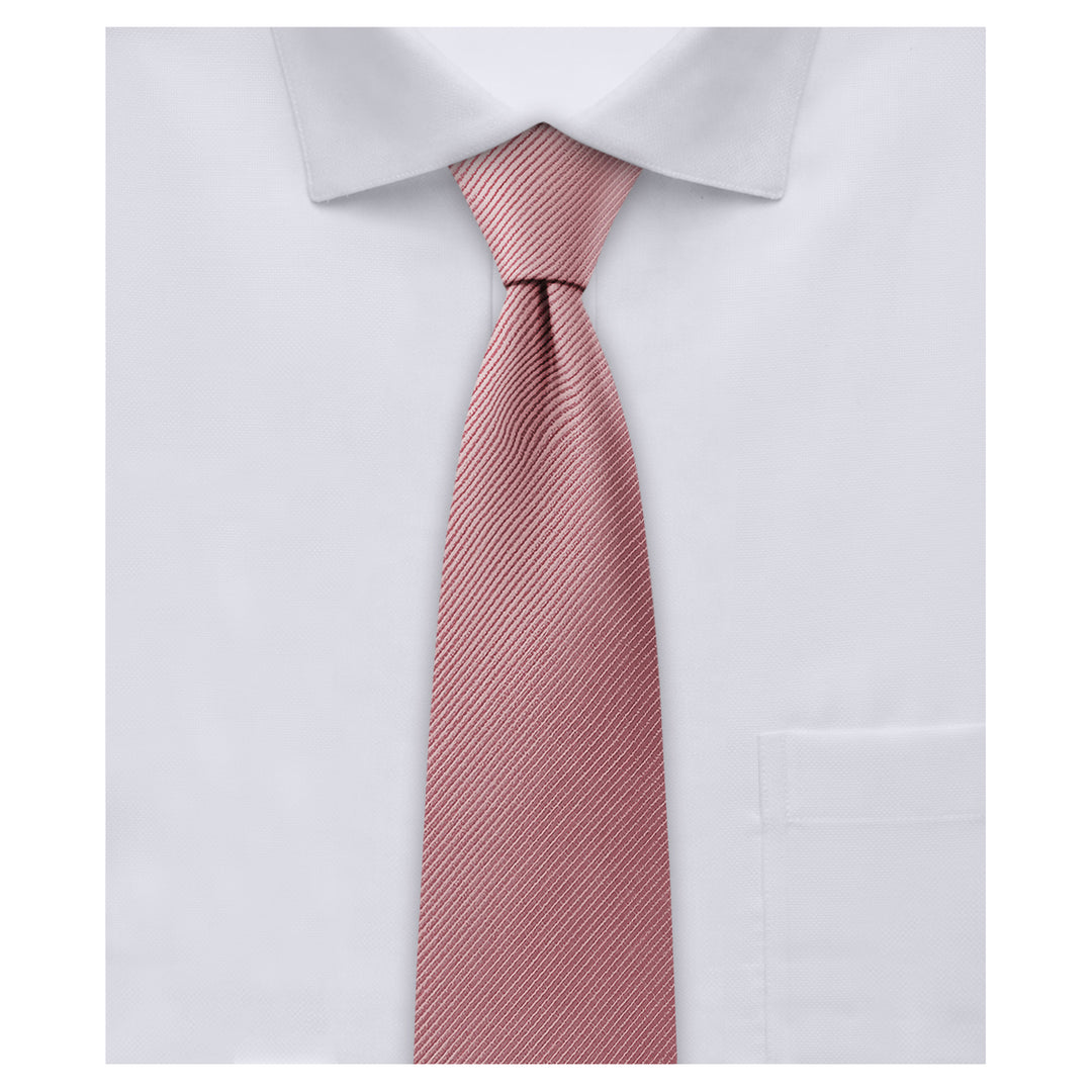 Silk Blend Solid Slim Tie - Dusty Rose