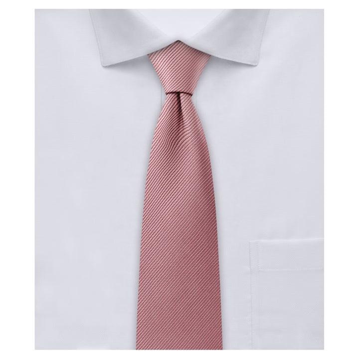 Silk Blend Solid Slim Tie - Dusty Rose