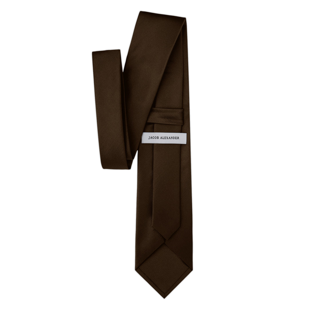 Silk Blend Solid Tie - Espresso