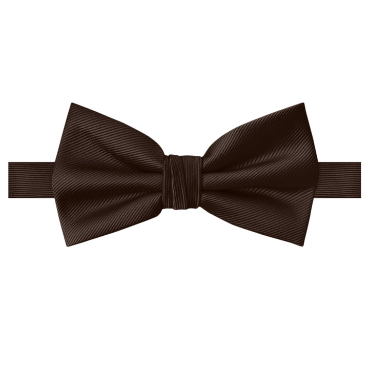 Silk Blend Solid Banded Bow Tie - Espresso