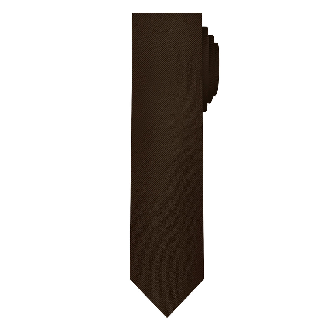 Silk Blend Solid Slim Tie - Espresso