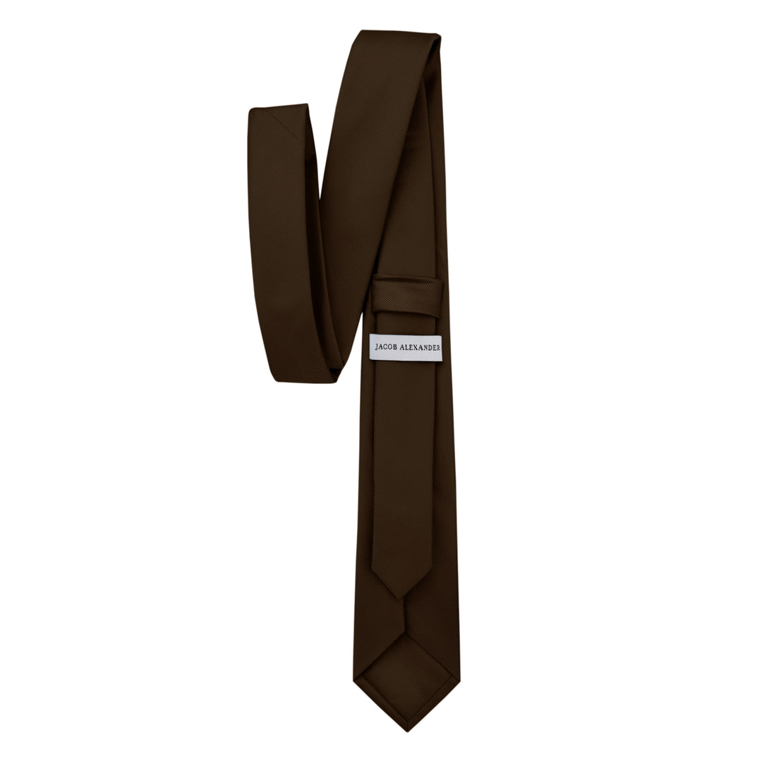 Silk Blend Solid Slim Tie - Espresso
