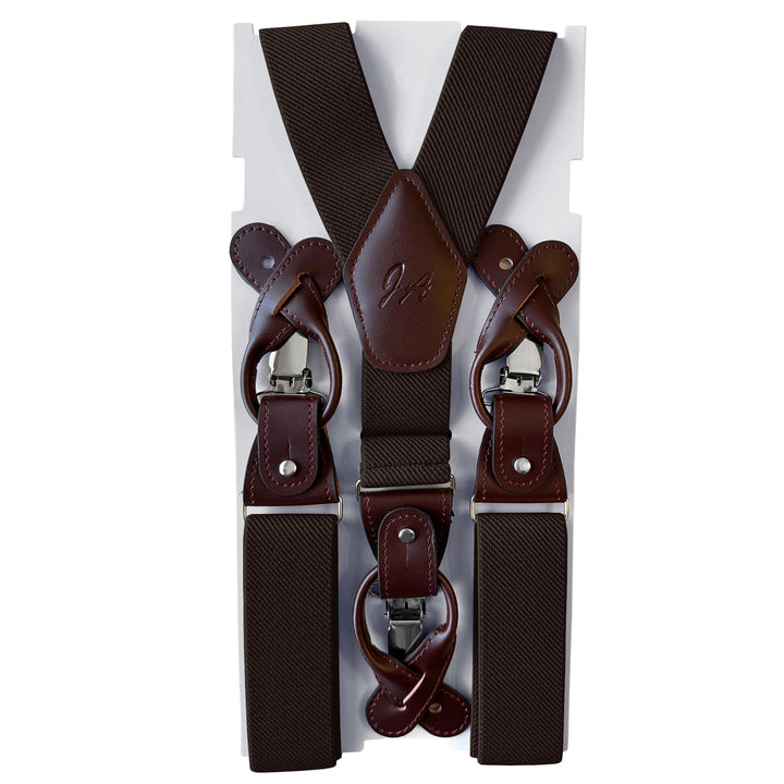 Elastic Solid Suspenders - Espresso