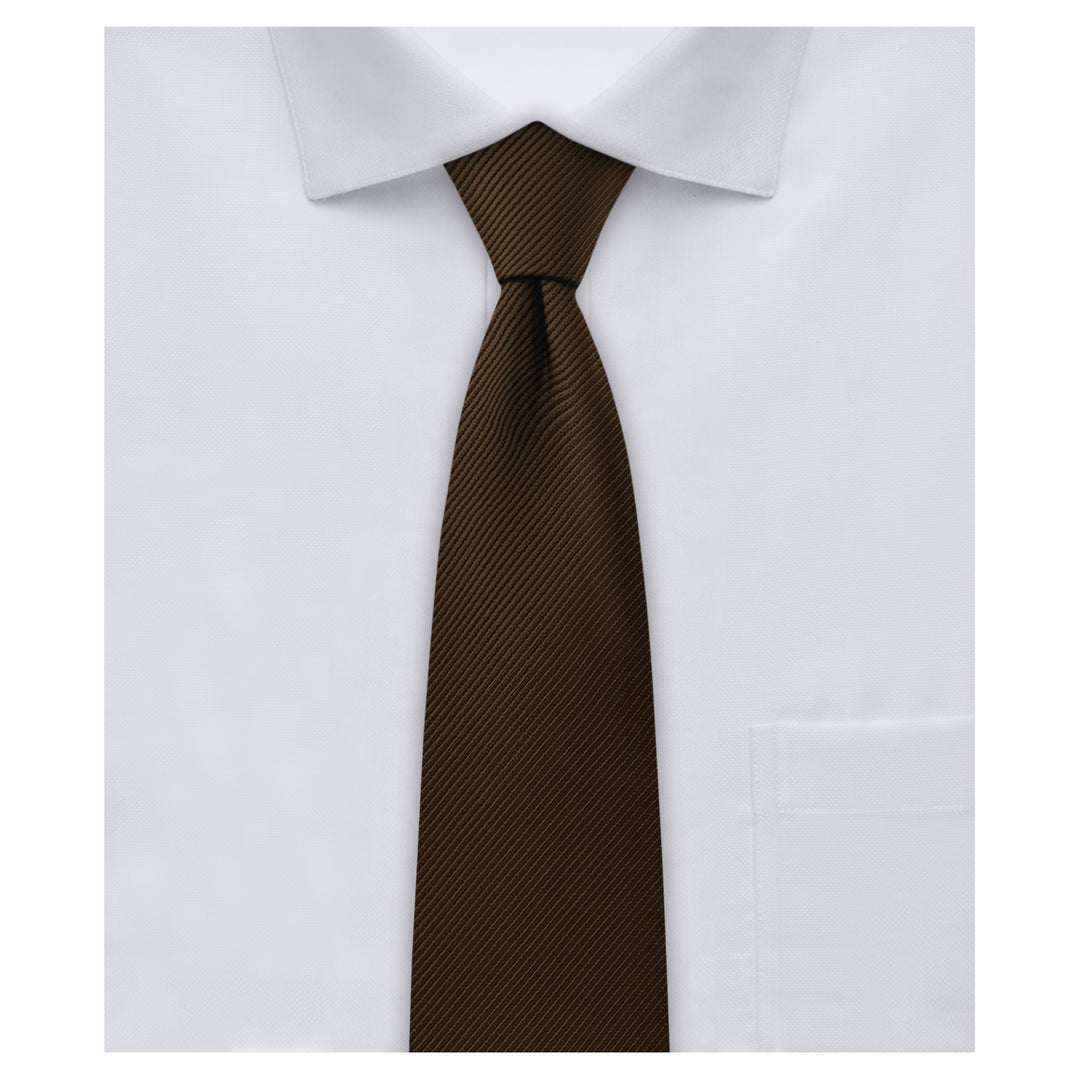 Silk Blend Solid Slim Tie - Espresso