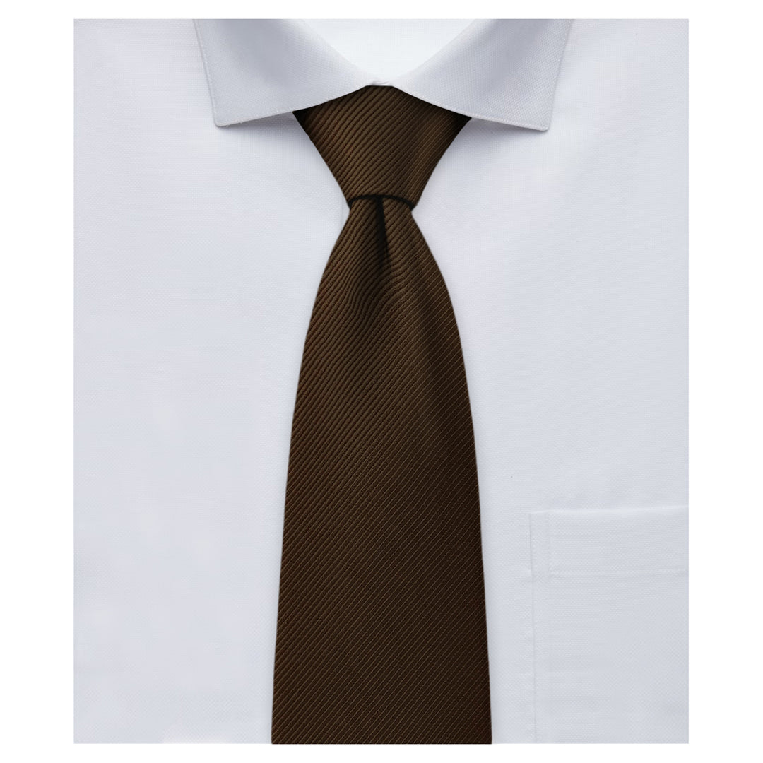 Wedding Silk Blend Solid Slim Tie - Espresso