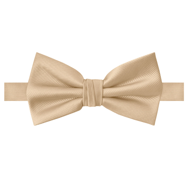 Silk Blend Solid Banded Bow Tie - Royal Gold