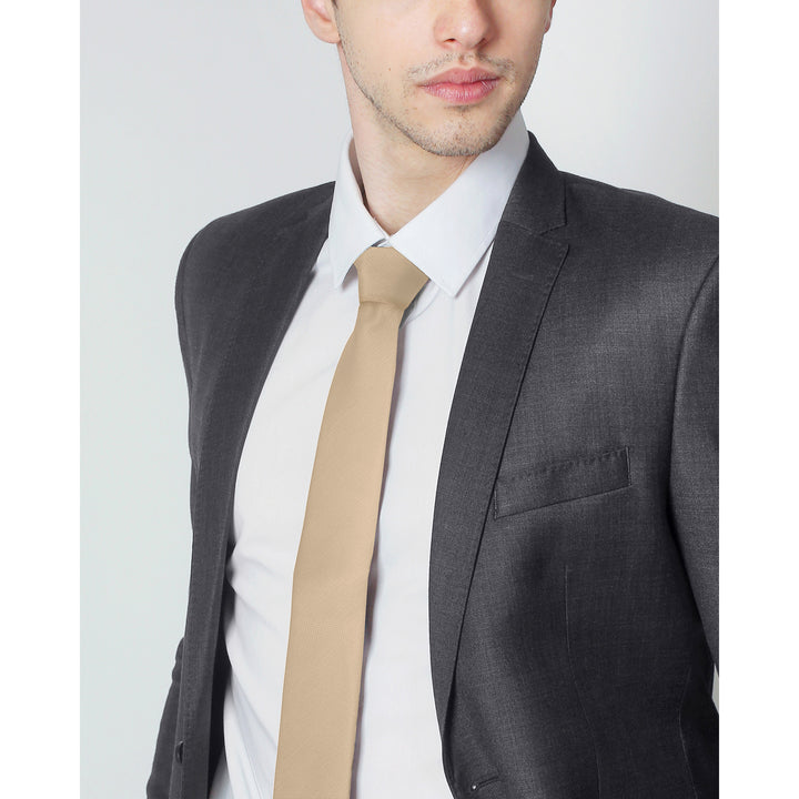 Silk Blend Solid Slim Tie - Royal Gold