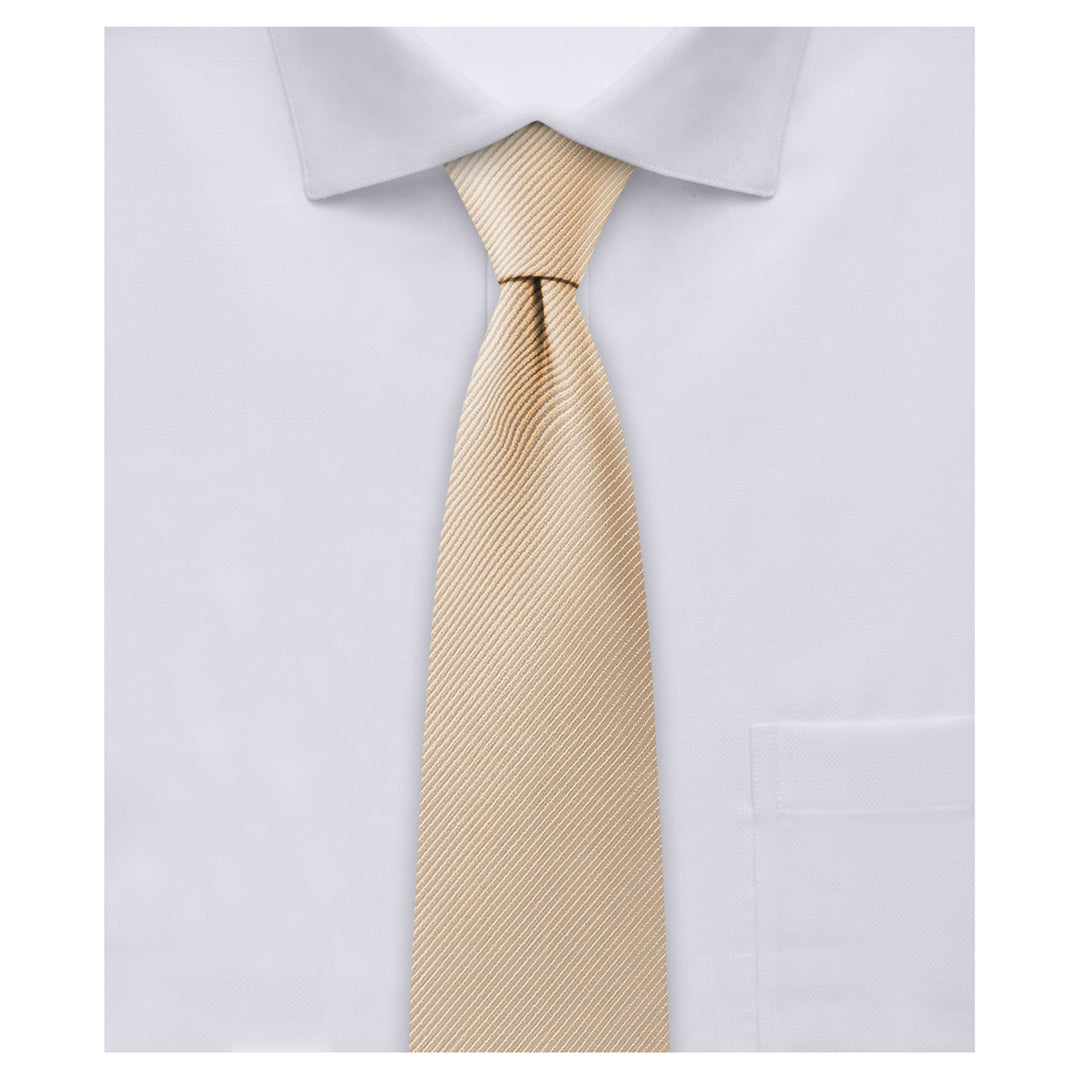 Silk Blend Solid Slim Tie - Royal Gold