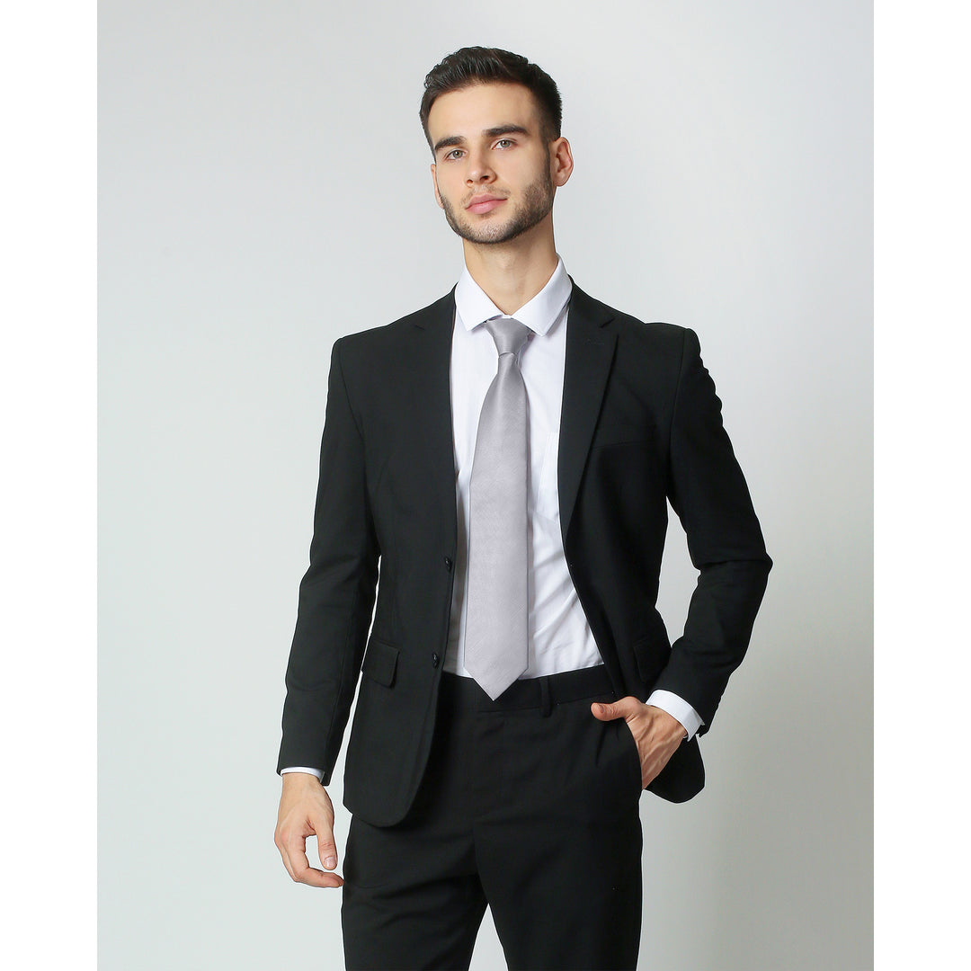 Silk Blend Solid Tie - Pewter Gray