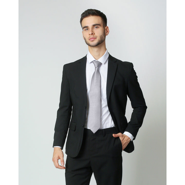 Silk Blend Solid Tie - Pewter Gray