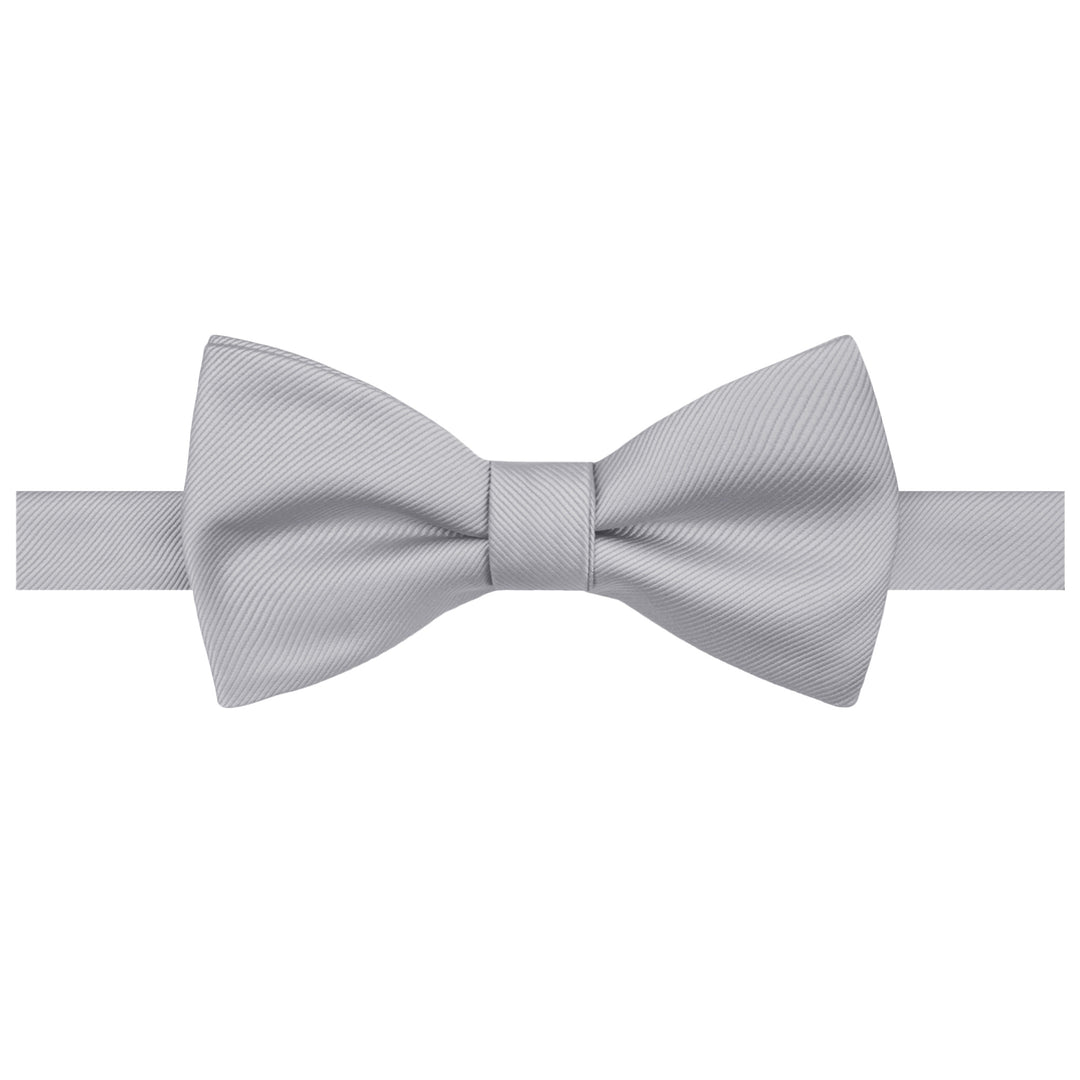 Silk Blend Solid Self-Tie Bow Tie - Pewter Gray