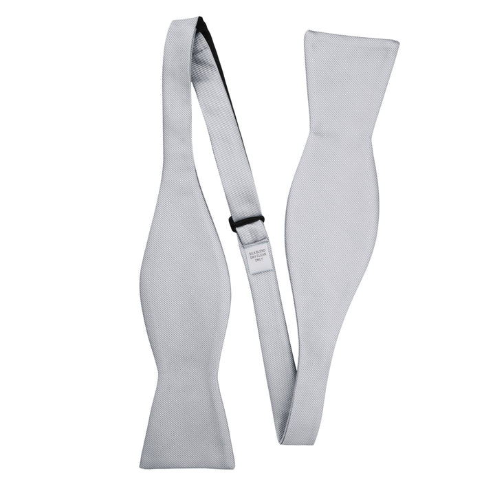 Silk Blend Solid Self-Tie Bow Tie - Pewter Gray