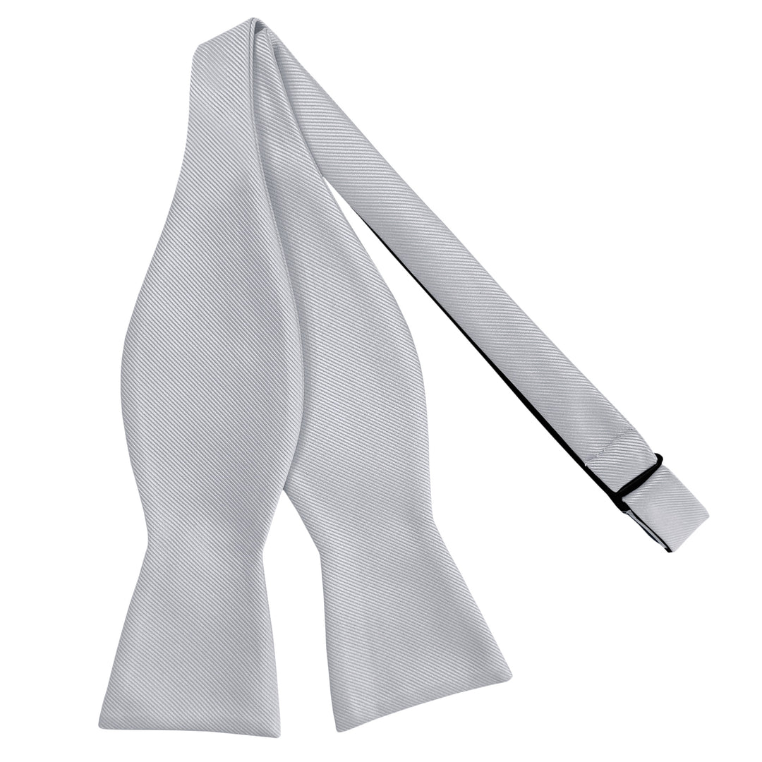 Silk Blend Solid Self-Tie Bow Tie - Pewter Gray