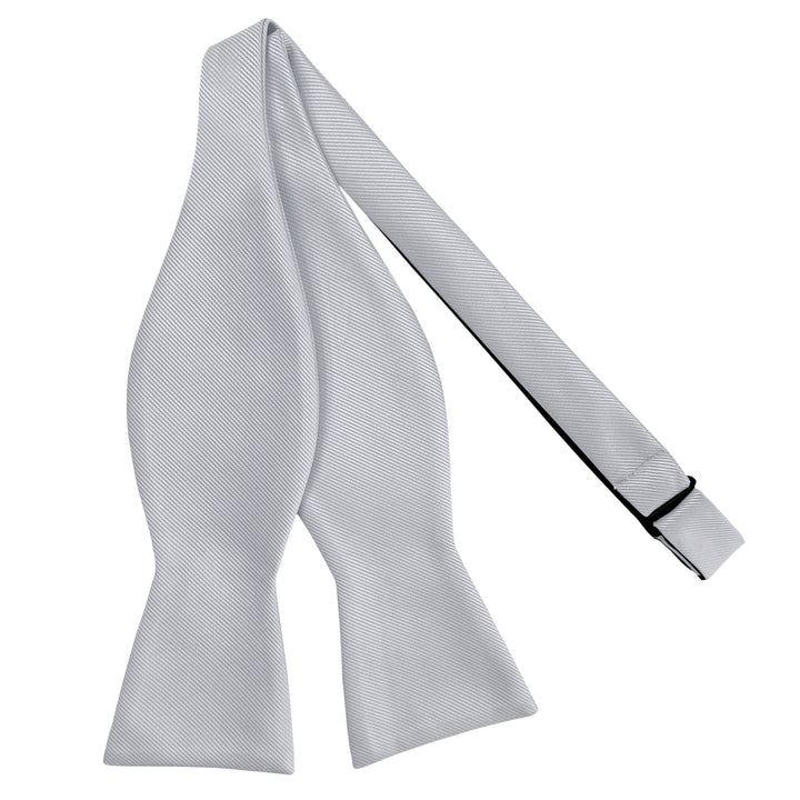 Silk Blend Solid Self-Tie Bow Tie - Pewter Gray