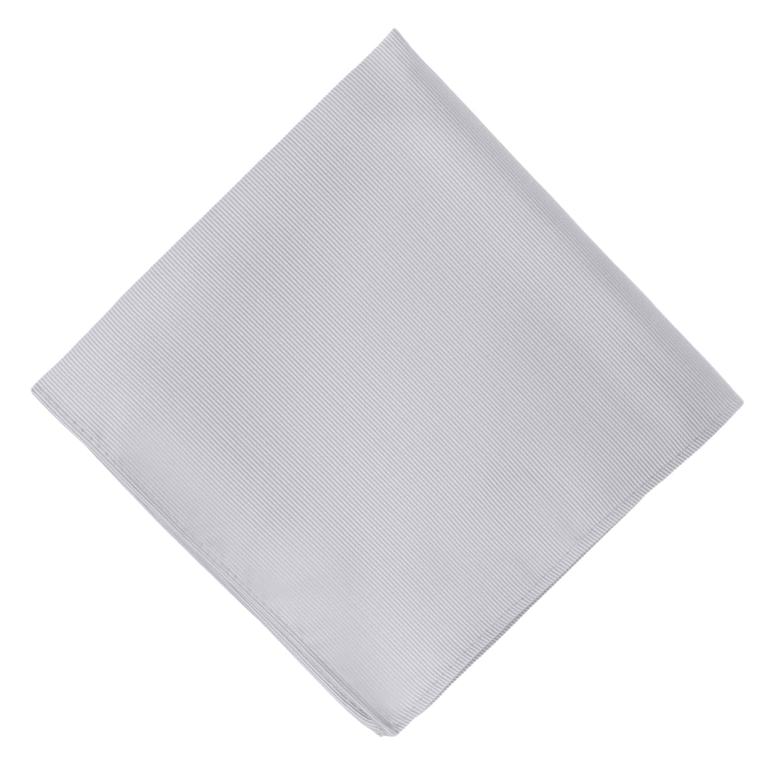 Silk Blend Solid Pocket Square - Pewter Gray