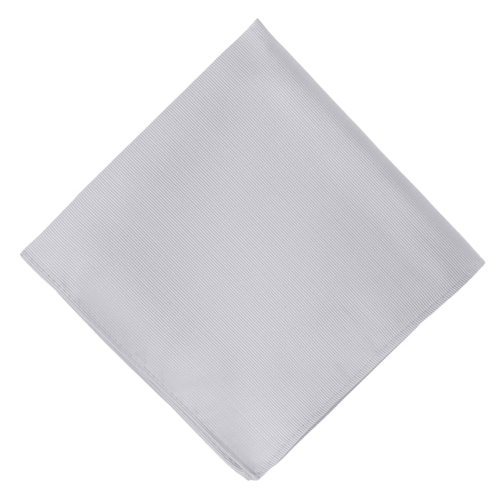Silk Blend Solid Pocket Square - Pewter Gray