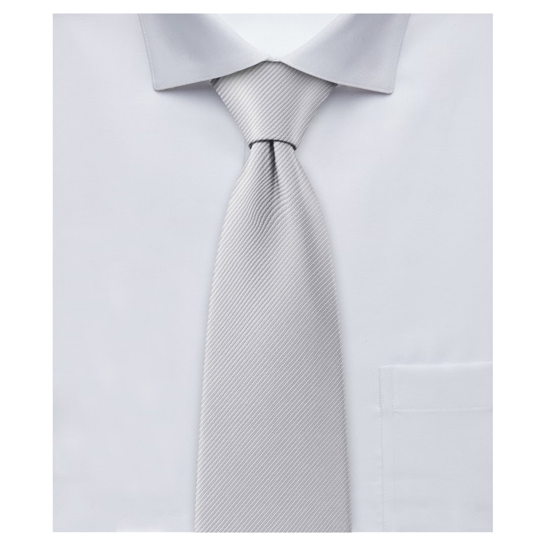 Silk Blend Solid Tie - Pewter Gray