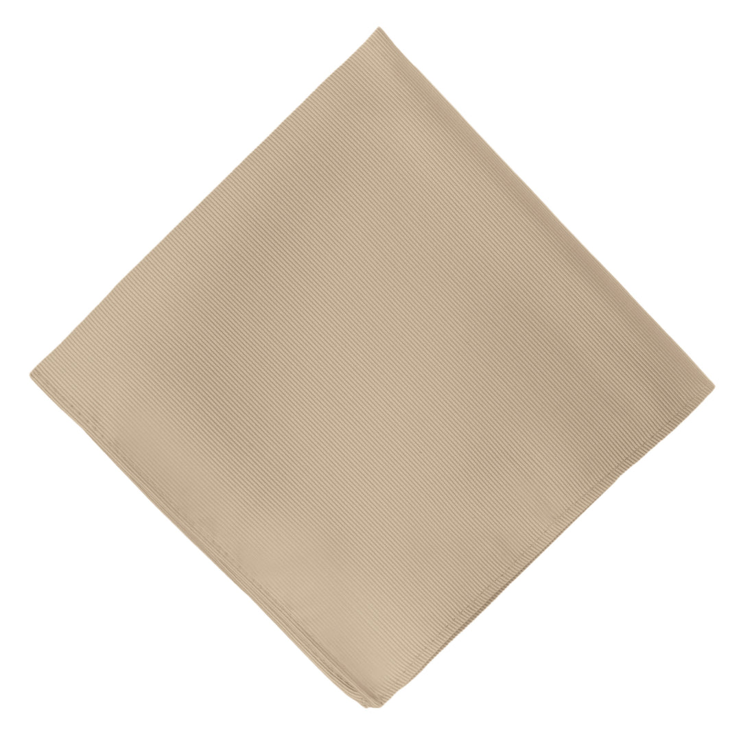 Silk Blend Solid Pocket Square - Biscotti