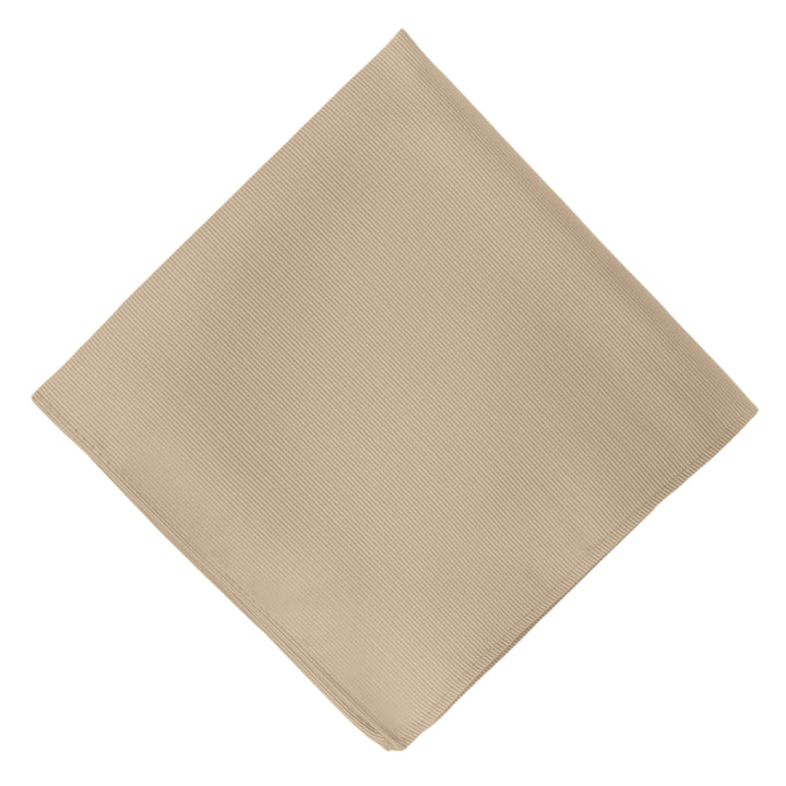 Silk Blend Solid Pocket Square - Biscotti