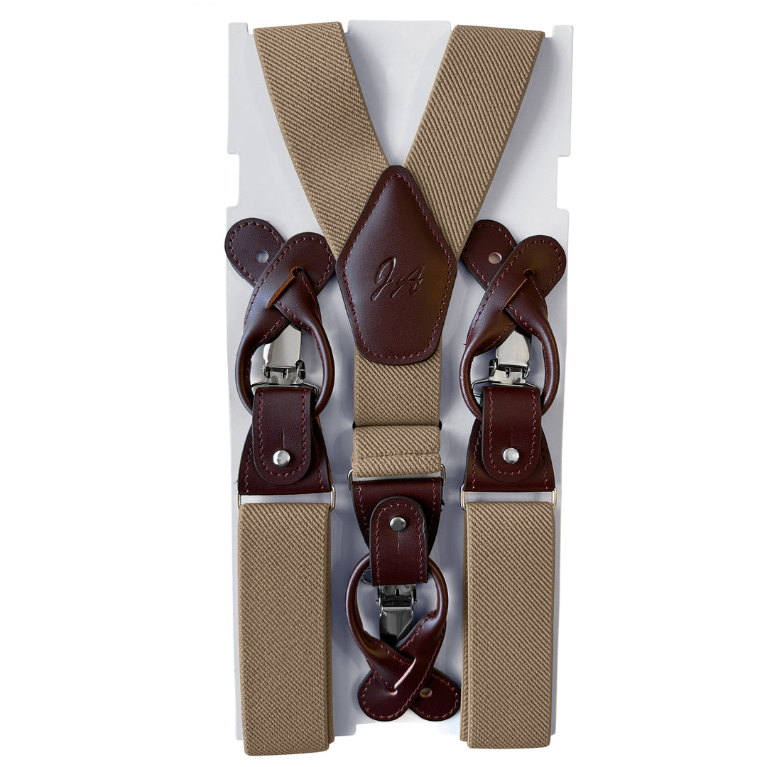 Elastic Solid Suspenders - Biscotti