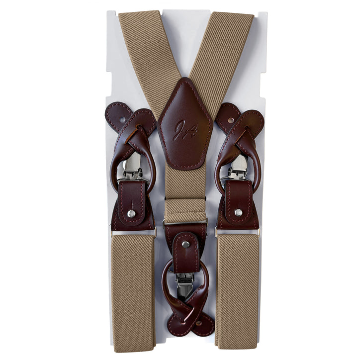 Elastic Solid Suspenders - Biscotti