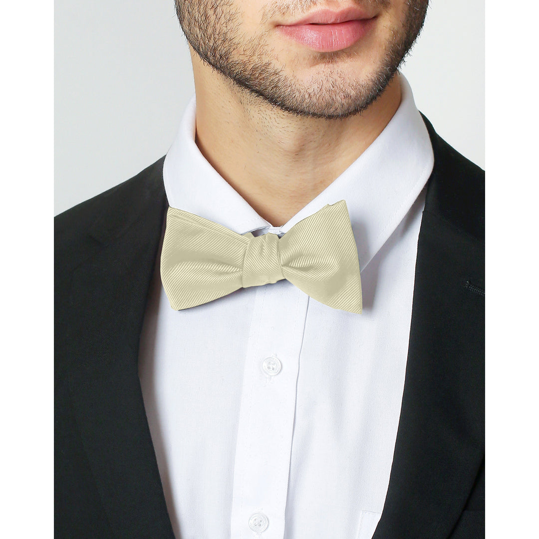 Silk Blend Solid Self-Tie Bow Tie - Mod White