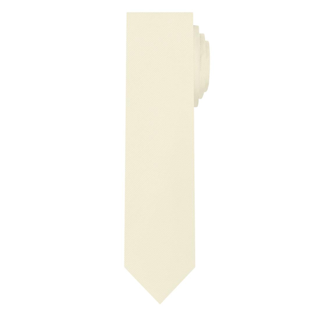 Silk Blend Solid Slim Tie - Mod White