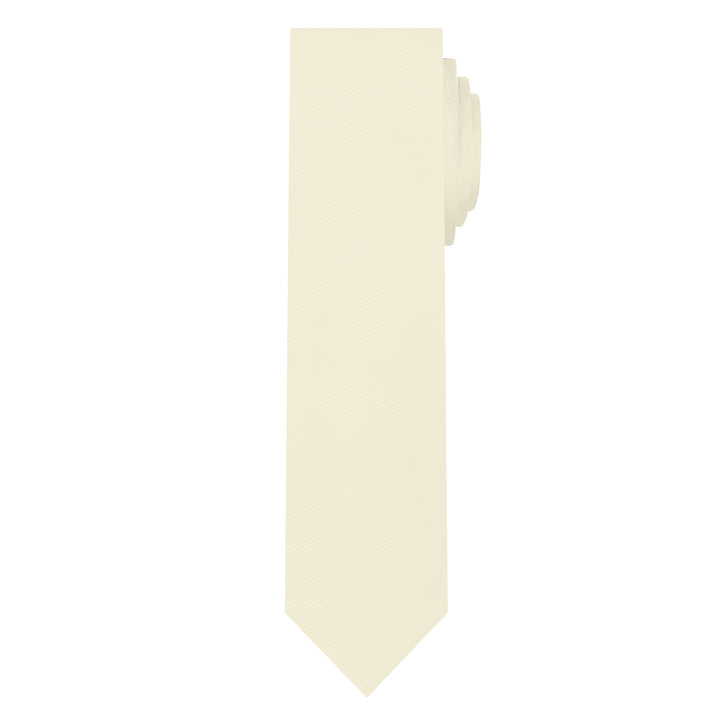 Silk Blend Solid Slim Tie - Mod White